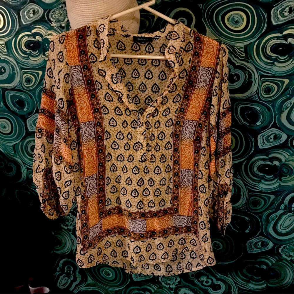 Tolani bohemian silk top